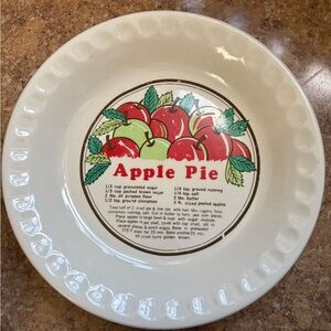 Apple Pie Ceramic Pie Plate with Apple Graphic
